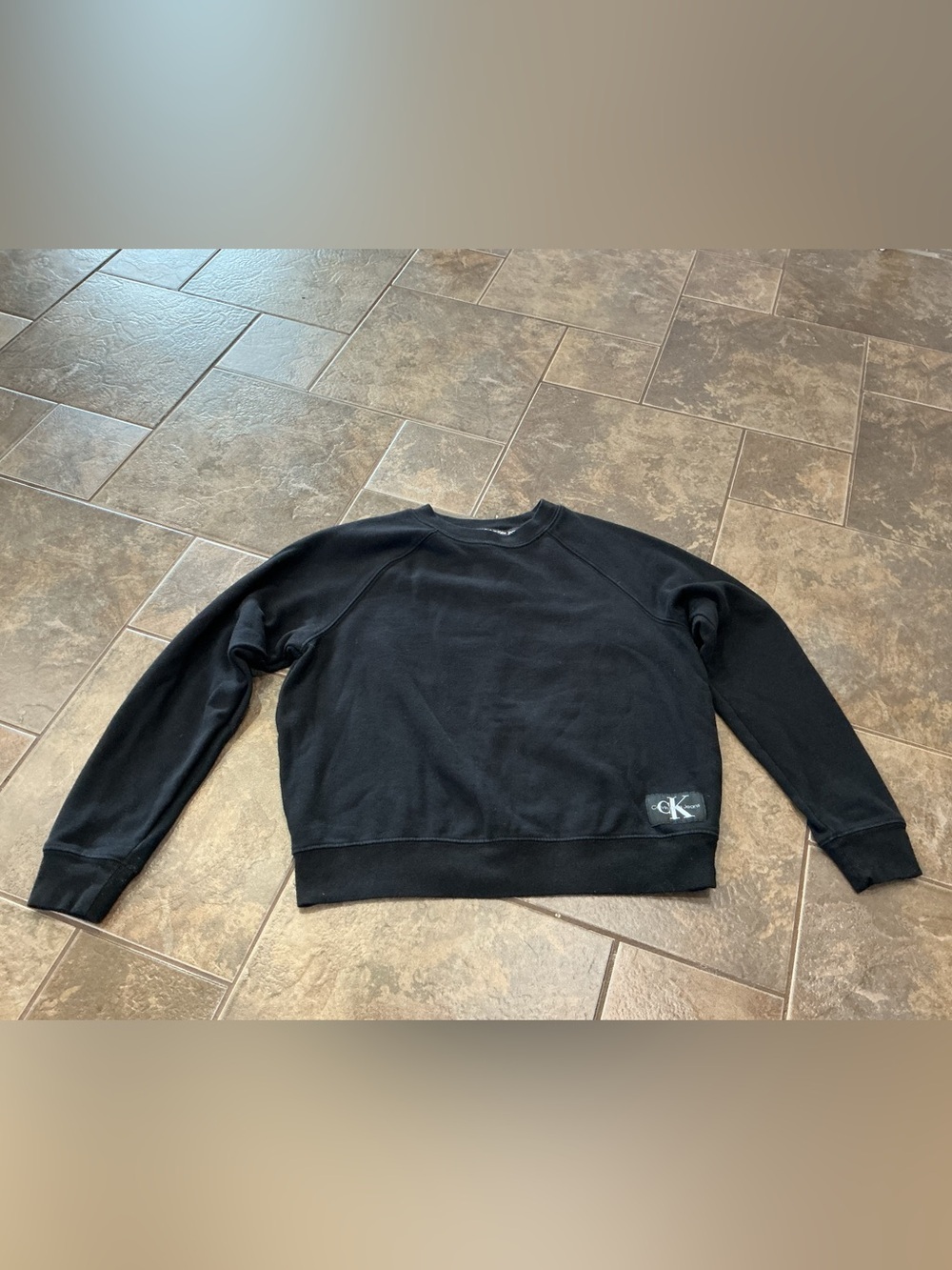 Calvin Klein Black Crewneck Pullover with CK Patch